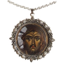 Ръчно рисуван медальон "Христос Вседържител"