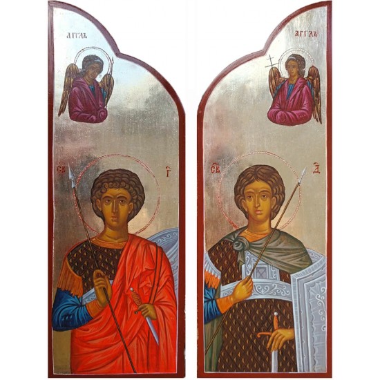 Домашен иконостас „Кикоска Света Богородица със Свети Георги, Свети Димитър и ангели“