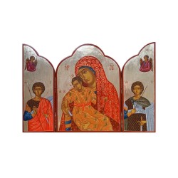 Домашен иконостас „Кикоска Света Богородица със Свети Георги, Свети Димитър и ангели“