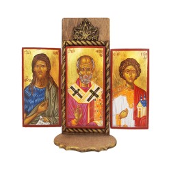 Домашен иконостас със Свети Николай, Свети Йоан Кръстител и Свети Стефан