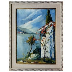 Маслена картина "Туристическа хижа"