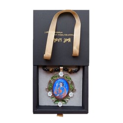 Медальон с ръчно рисувано изображение на Христос Емануил 