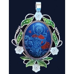 Медальон с ръчно рисувано изображение на Свети Георги