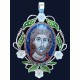 Медальон с ръчно рисувано изображение на Христос Пантократор