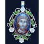 Медальон с ръчно рисувано изображение на Христос Пантократор
