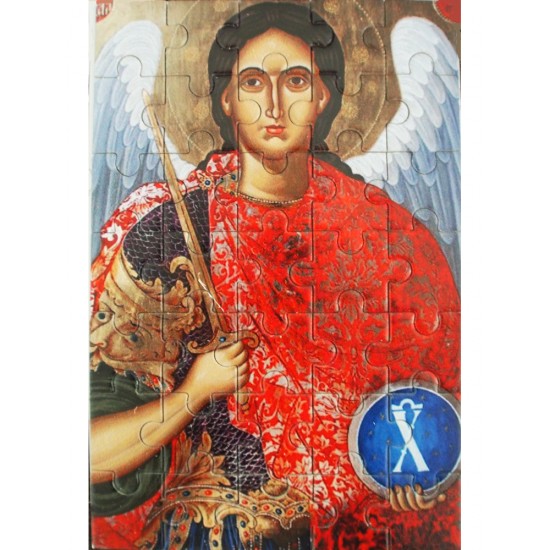 Дървен пъзел Свети Архангел Михаил в подаръчна кутия