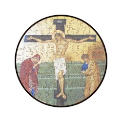 Дървен пъзел Разпятие Христово в подаръчна кутия