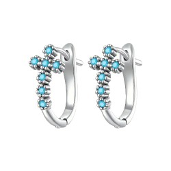 Обеци с форма на кръст с тюркоази