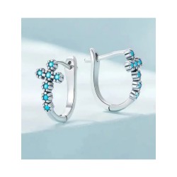 Обеци с форма на кръст с тюркоази