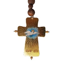 Броеница с ръчно изписан образ на Светия Дух с 24-каратова позлата