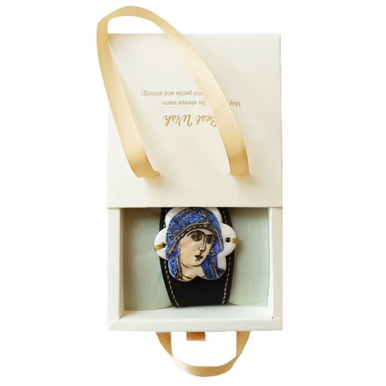 Дамска гривна с ръчно рисувано изображение на Света Богородица