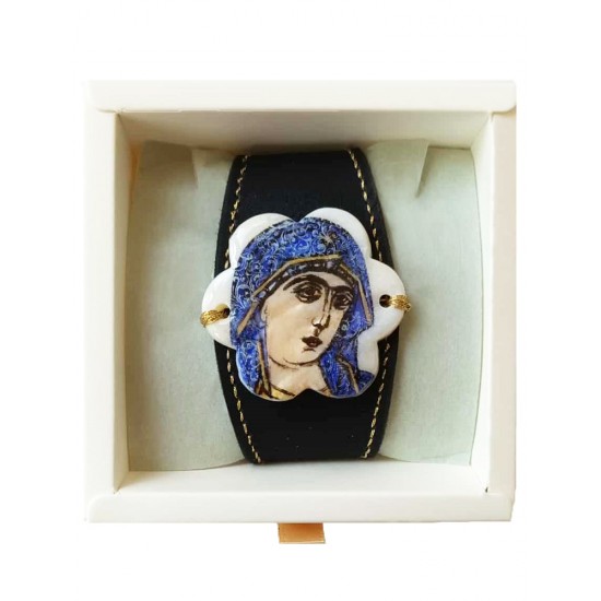 Дамска гривна с ръчно рисувано изображение на Света Богородица
