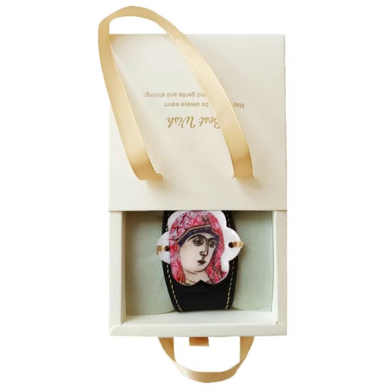 Дамска гривна с ръчно рисувано изображение на Света Богородица