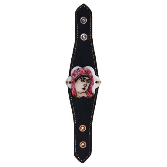 Дамска гривна с ръчно рисувано изображение на Света Богородица