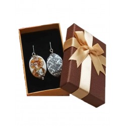 Ръчно рисувани обеци с Христос Емануил