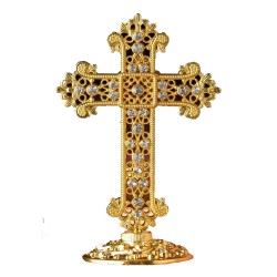 Напрестолен кръст с 18-каратова позлата и кристали