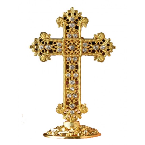 Напрестолен кръст с 18-каратова позлата и кристали