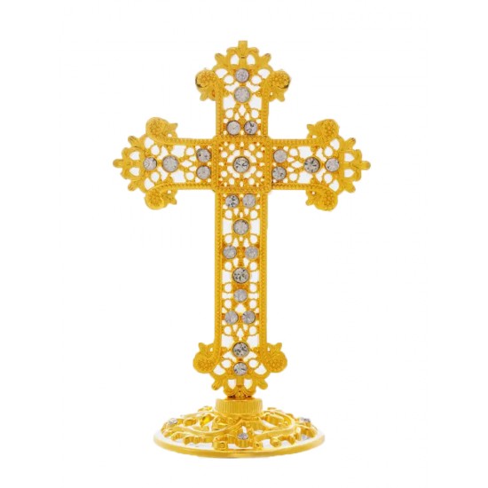 Напрестолен кръст с 18-каратова позлата и кристали