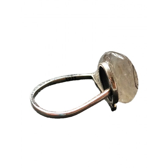 Сребърен пръстен с ръчно рисувано изображение на ангелско крило