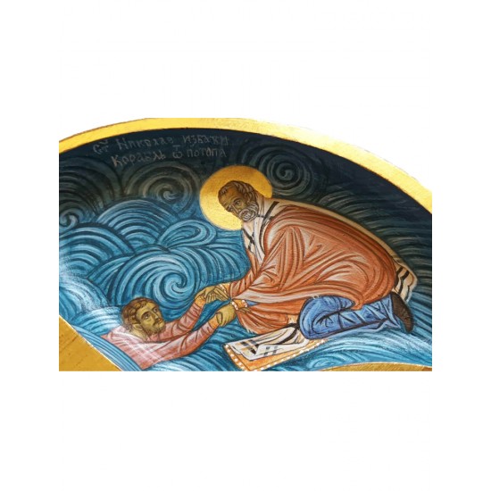 Икона „Свети Николай спасява кораба от потопа“