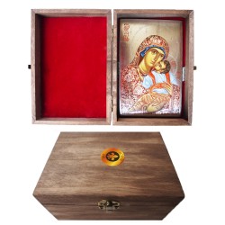 Icon of Holy Virgin of Tenderness in wooden box