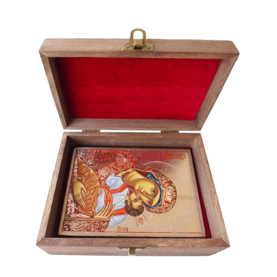 Икона „Света Богородица Умиление“ в дървена кутия