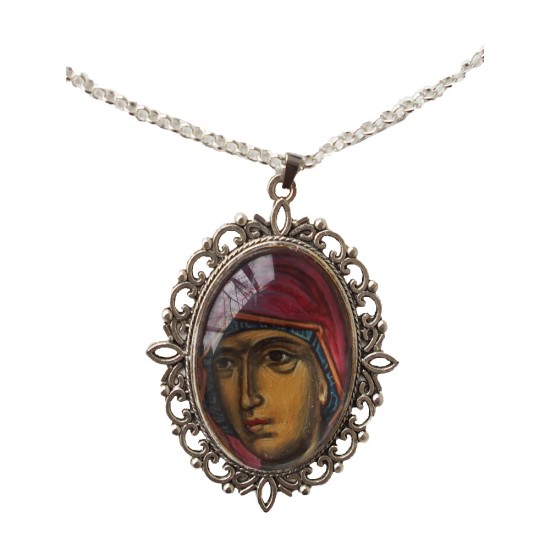 Ръчно рисуван медальон "Света Богородица"