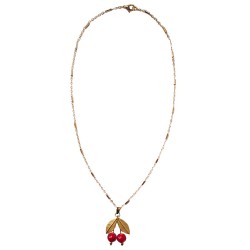 Колие "Черешова мечта" в златисто 