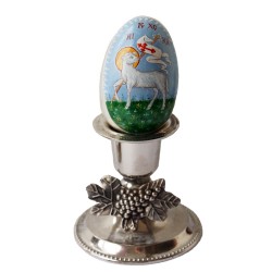 Икона "Божия Агнец" върху дървено яйце